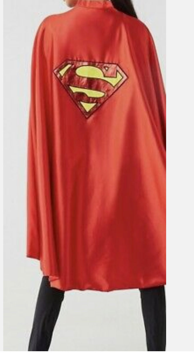 Metallic Superman Graphic Bodysuit + logo Cape