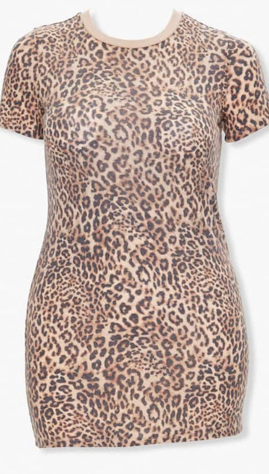 Leopard T-shirt dress