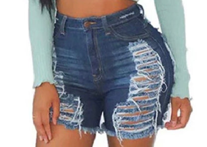Ripped High Waist Shorts