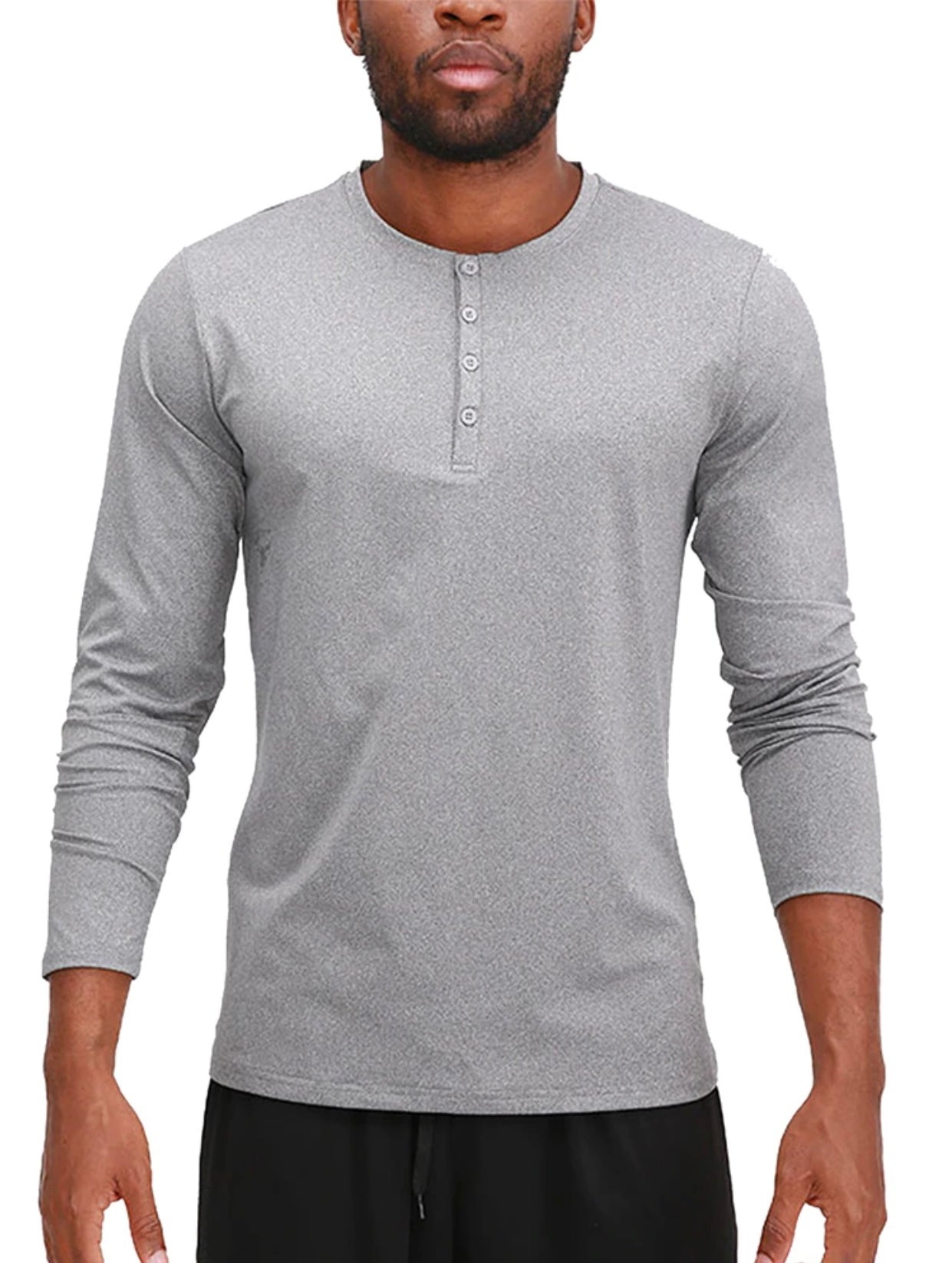 Men Long Sleeve Henley Shirts