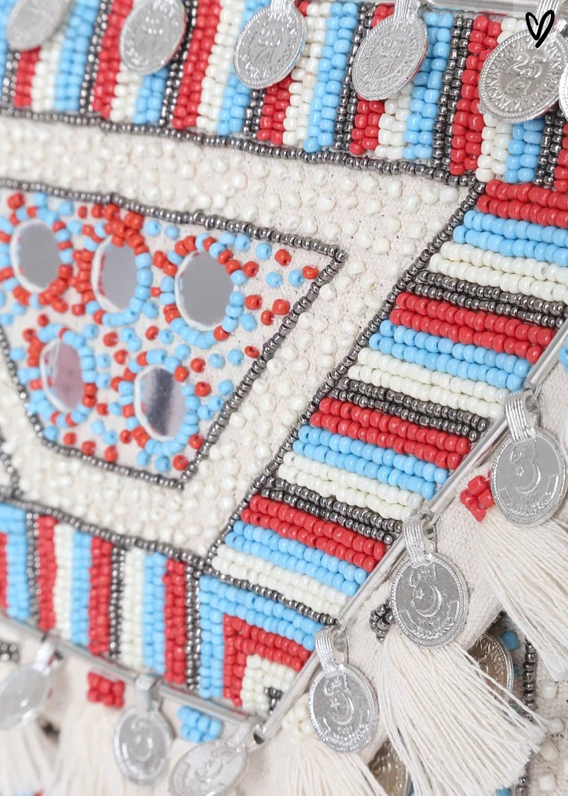 Multi Beaded Fringe Clutch