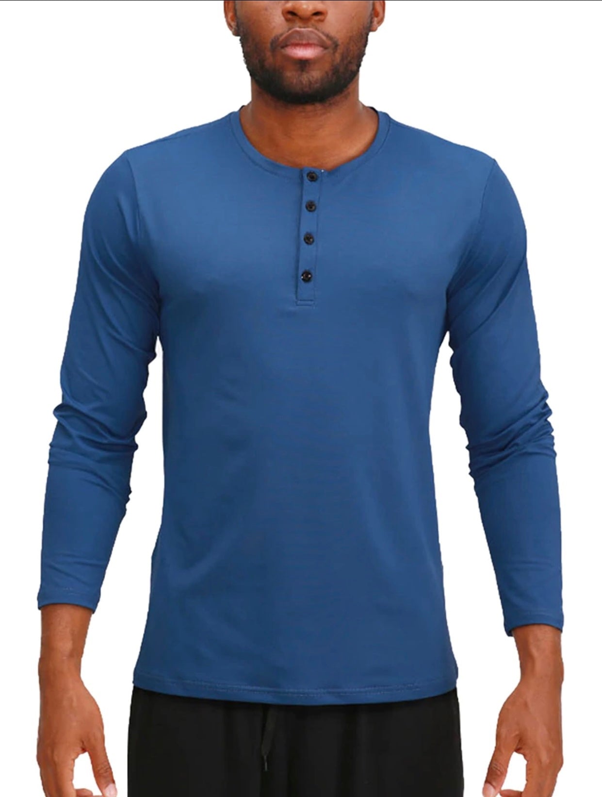 Men Long Sleeve Henley Shirts
