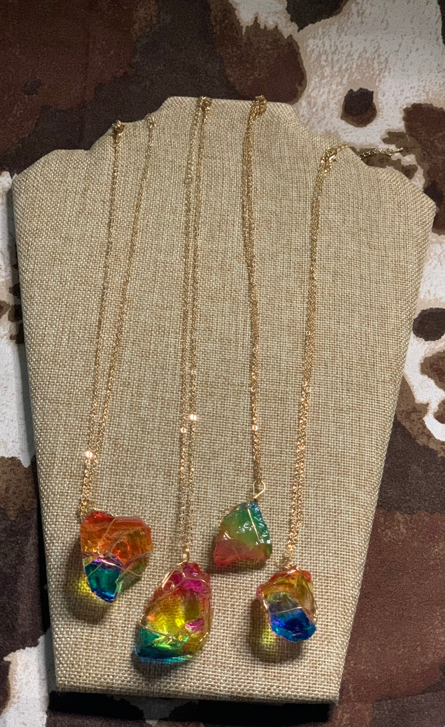Rainbow Aura Crystal Necklace